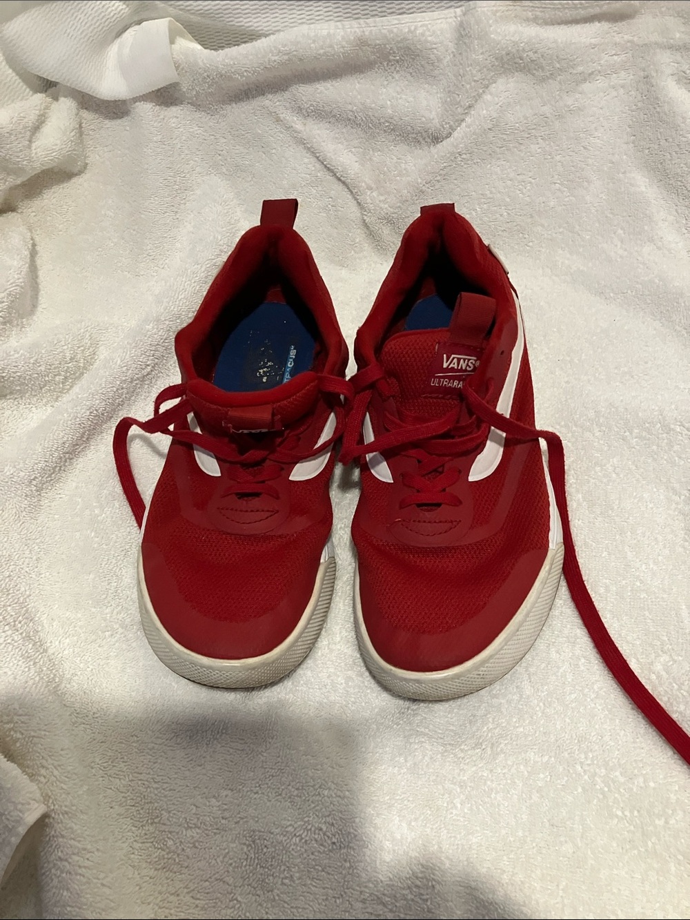 Vans Kids Red and White Low-Top Sneakers
